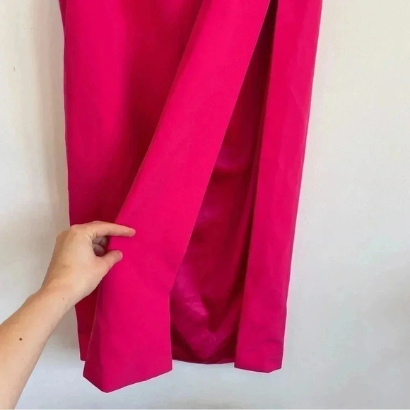 Bardot Lorella Midi Dress Candy Pink Formal One Shoulder Side Slit Size 8 Large - Picture 9 of 13